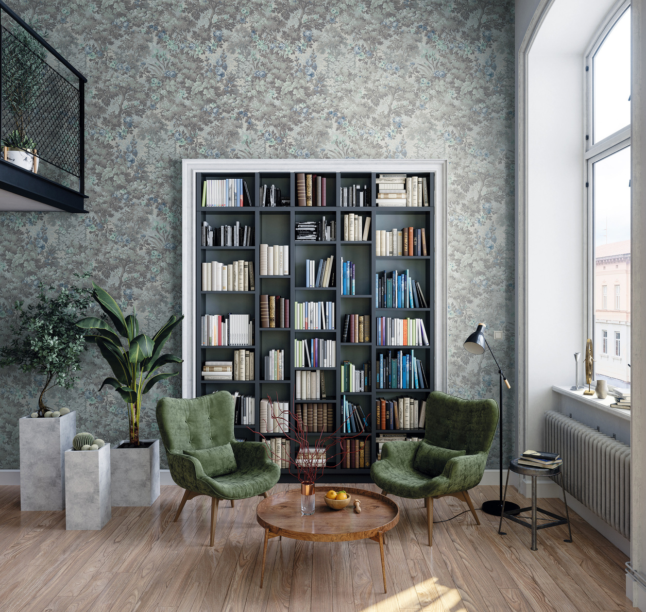 Панно Loymina Панорама Английский сад: панорамный паттерн PNR4 018 3×1 фото в интерьере